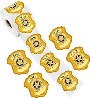 Outus 500 Pieces Police Badge Name Tag Stickers Police Label Stickers Office Paster for