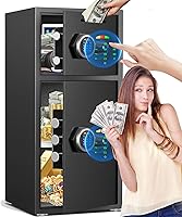 Vista 14 de Caja fuerte grande de doble puerta de 7.0 pies cúbicos, impermeable, resistente al fuego, con alarma dual y teclado brillante 3D, función