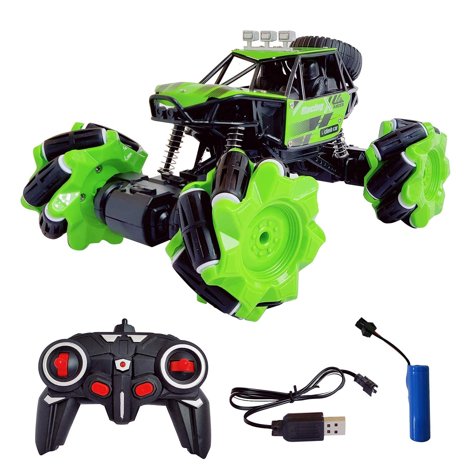 RenuTraders Off-Road Rock Crawler Remote Control King Rock Climbing Car | 1:16 Scale Off Road High-Speed Racing car, Green