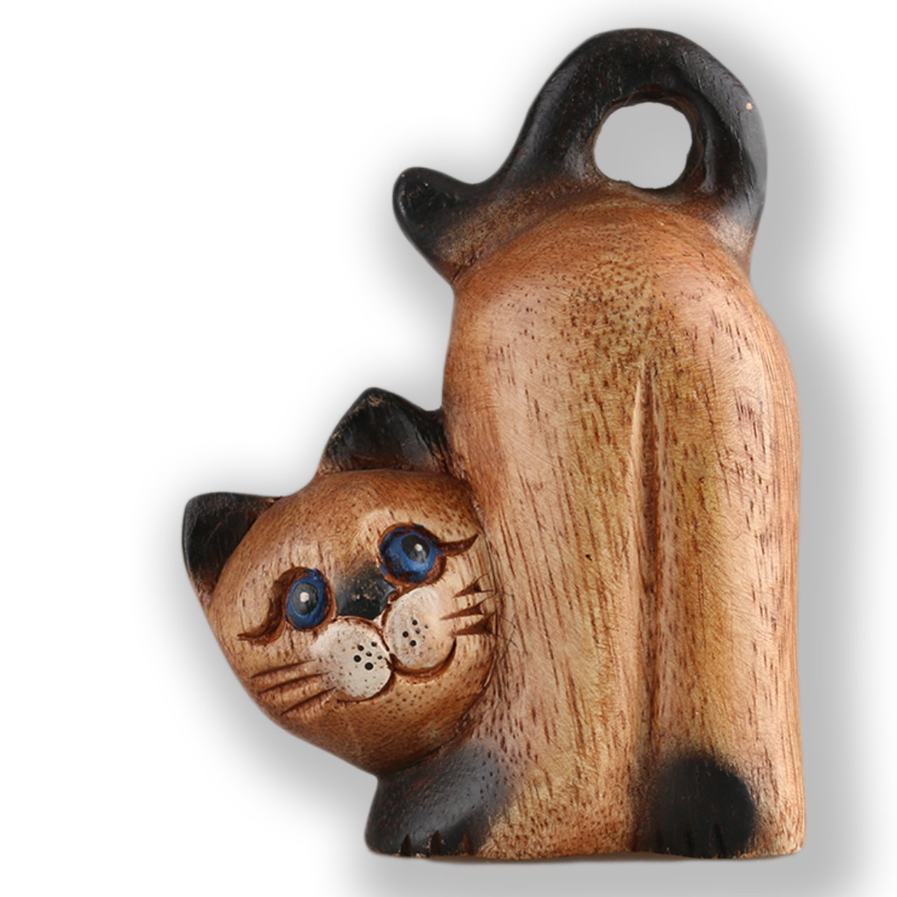 ART-CRAFT HTKA013 Holzkatze in verspielter Pose bemalt 10 cm