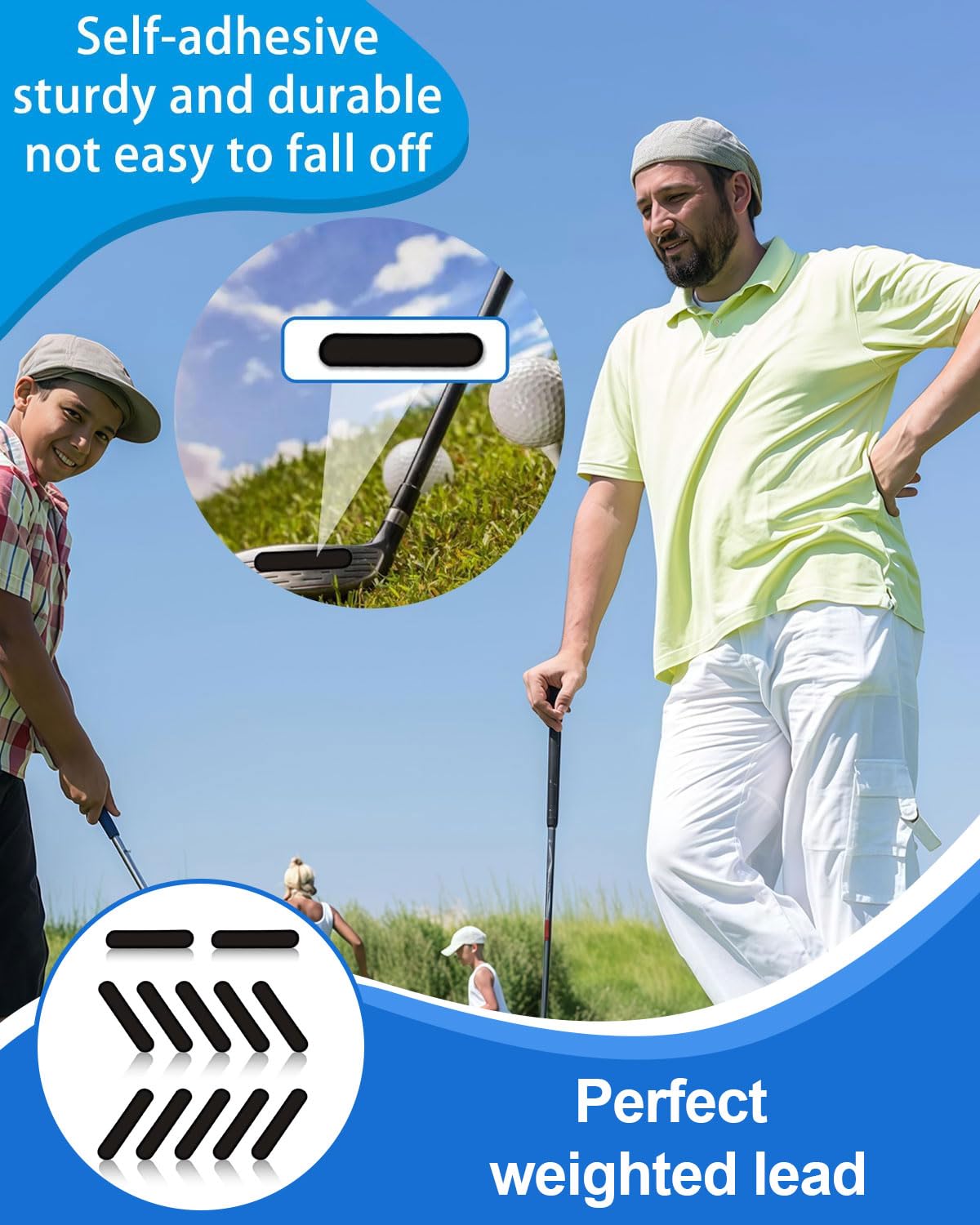 Cintas de Plomo Adhesivas Contrapeso Raqueta Tenis Golf Pickleball