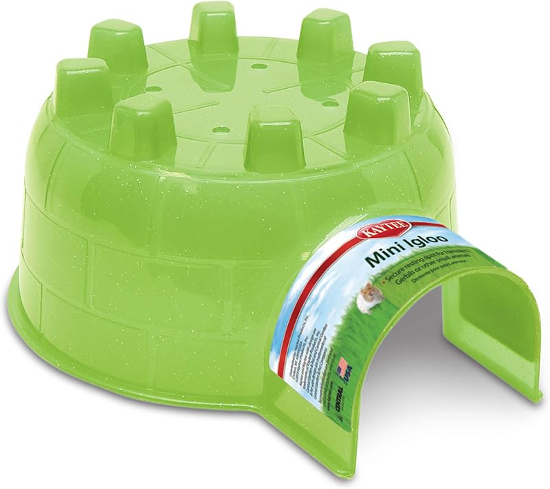 Escondite de hábitat iglú para hámster, jerbo, rata, mini | Acogedor escondite de hámster. Casa de hámster translúcida. Escondite para ratas, plástico fácil de limpiar, rejillas de ventilación.