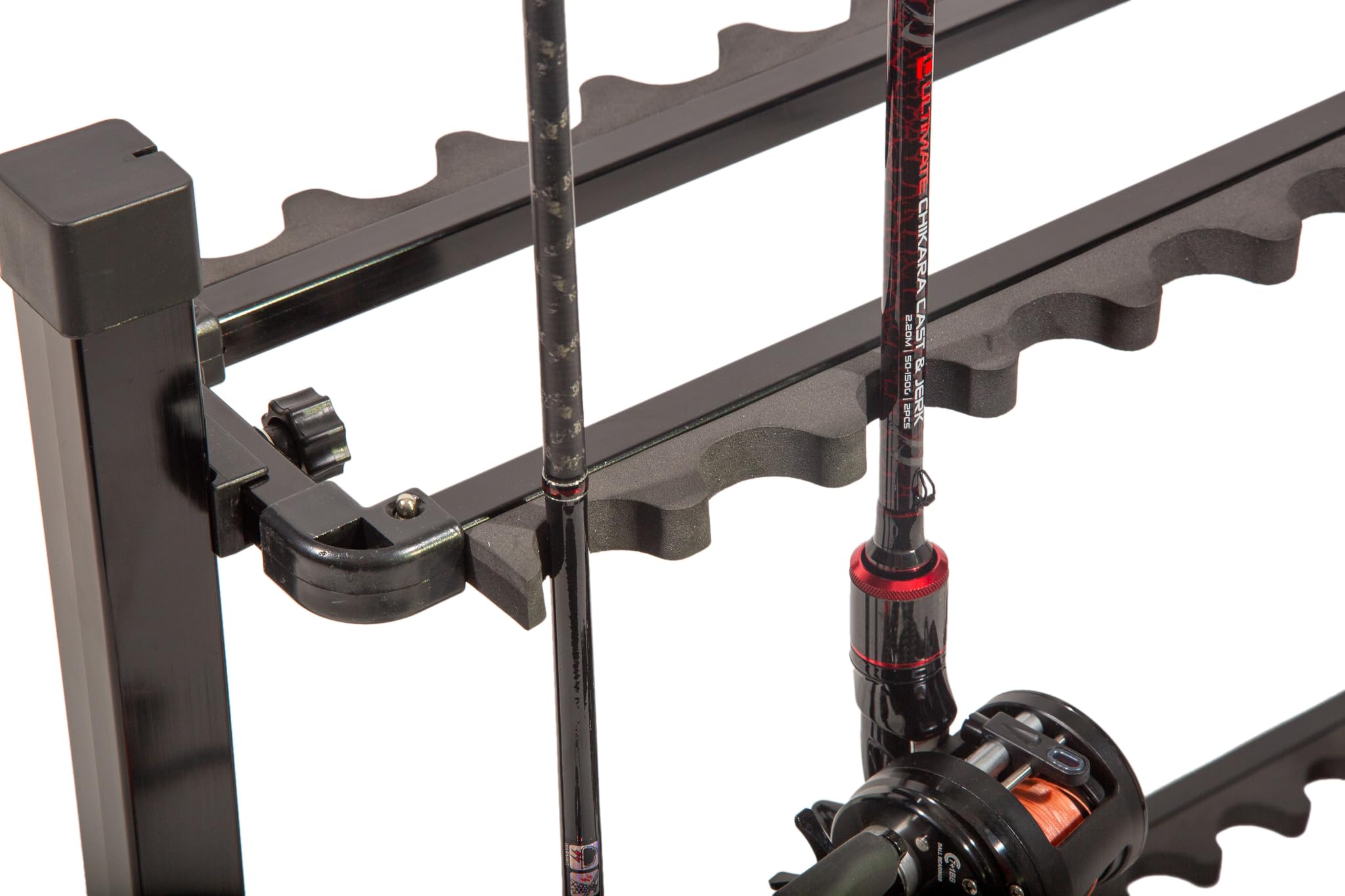 Ultimate Présentoir Pour Cannes Aluminium Rod Rack Black 24 Cannes - Rangement Canne A Pêche