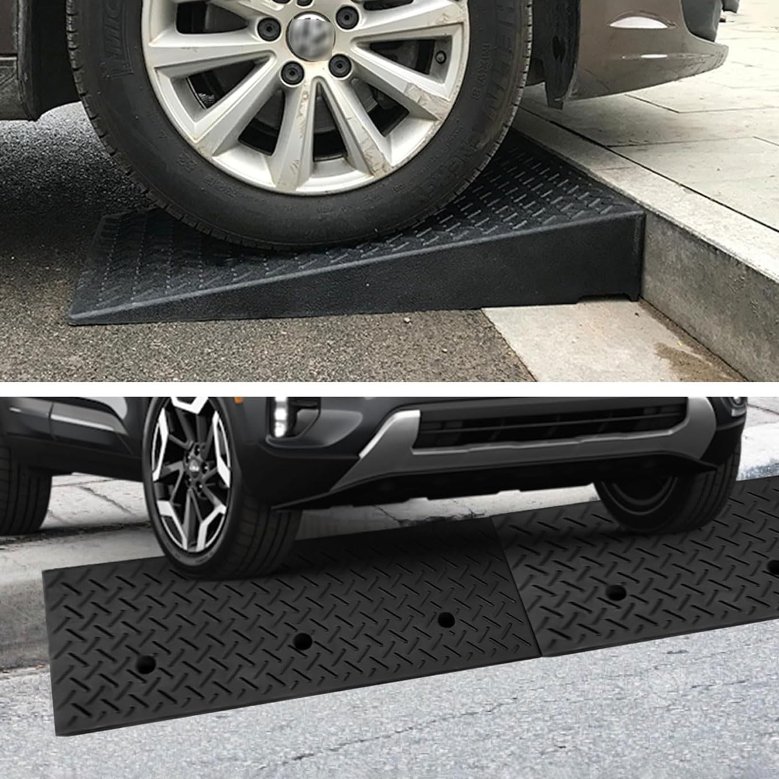 Rampa De Bordillo Antideslizante,Rampas portátiles para escalones,Rampa De Umbral De Goma,Antideslizante,Portátiles,Ligero,para Calzadas,Silla de Ruedas,Coches y Motos