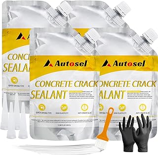 Cement Crack Filler, Concrete Crack Filler, Fast-Drying Driveway Crack Filler, Self-Leveling Caulking Sealan Effectively Repairs Cracks in Driveways, Sidewalks, and Window Sills -4 Pack, White