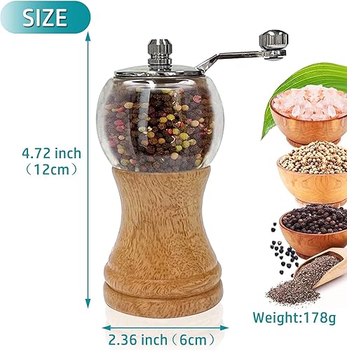 Miniatura 2 de 1-piece classic hand shake pepper mill gorgeous salt set, EP material acrylic, ceramic blades with adjustable coarse mill, enjoy your best freshly