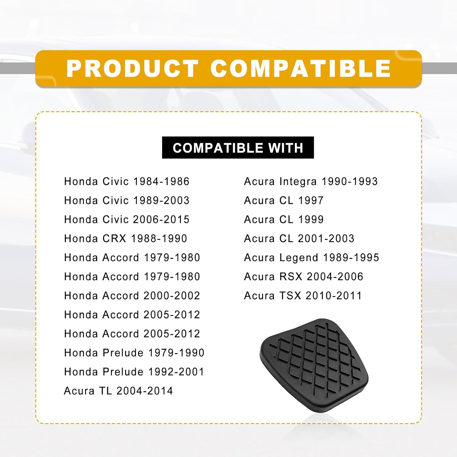 2pcs Rubber Brake Clutch Pedal Pad Cover,Non Slip Brake Clutch Pedal Pad,Compatible with Accord Civic Acura CL 46545 SA5 000 Brake Pedal Replacement - Image 7