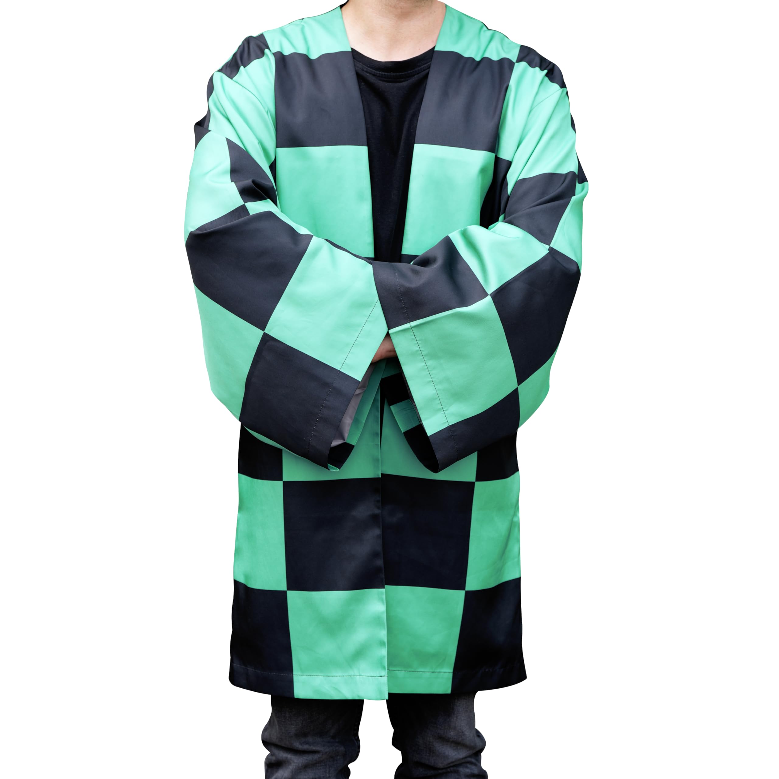 Abystyle Unisex Multicolor Demon Slayer Tanjiro's Haori Replica Premium Coat Green
