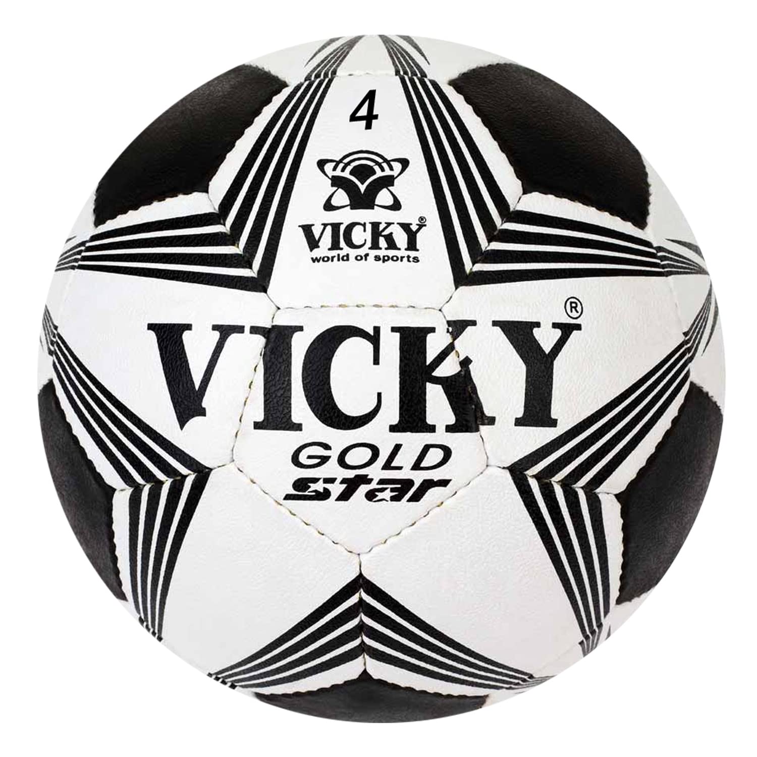 Vicky Gold Star Football Hand Sewn Synthetic 2-Ply Design Ideal for Outdoor Soccer Practicing & Training- Black & White, Size-4 (B088BLVZWQ) Amazon Price History, Amazon Price Tracker