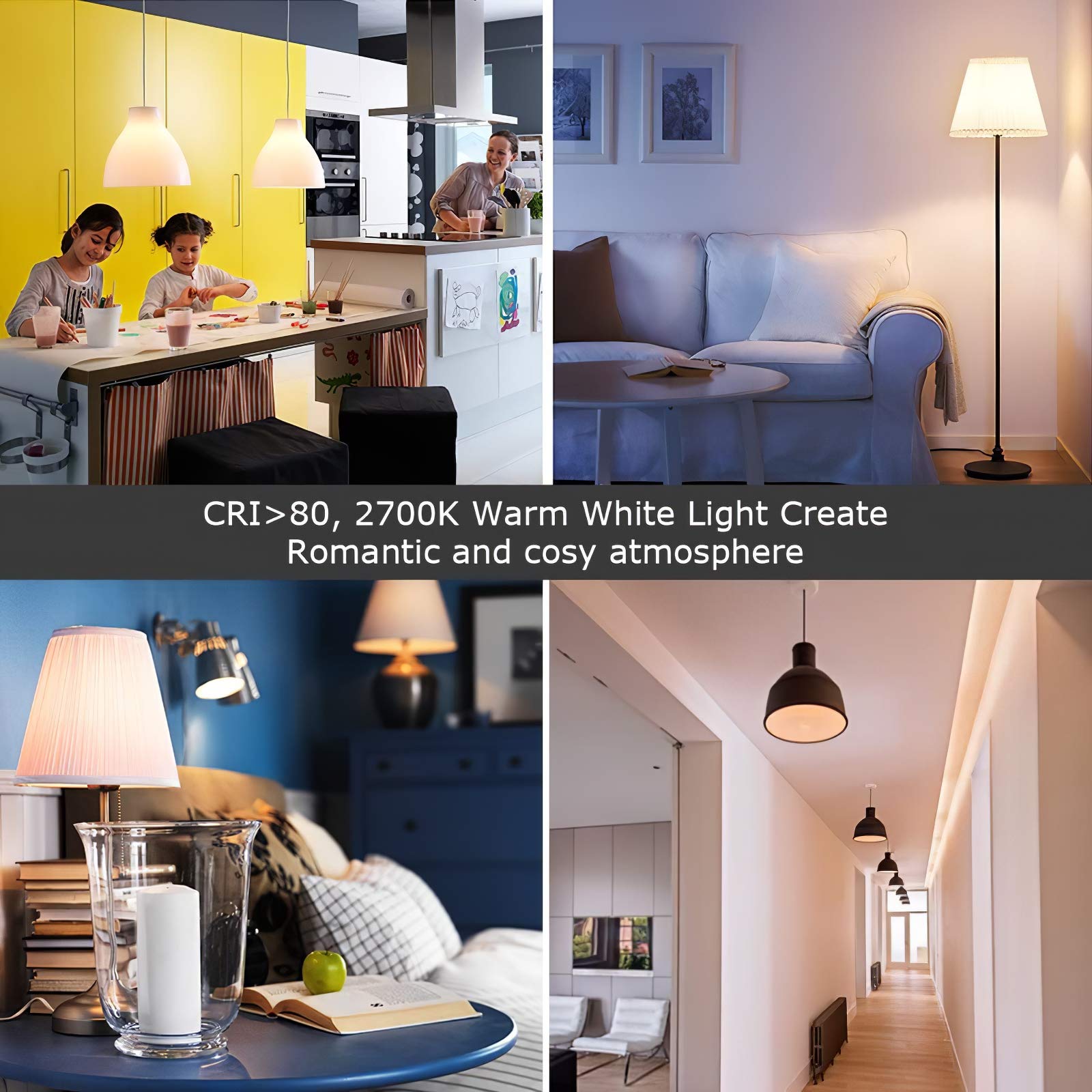 6 Serie E27 A60 Lampada LED Lumin Tekco, sostituisce lampadina 60W, non dimmerabile, lampadina LED 9W 820lm bianco caldo 2700K