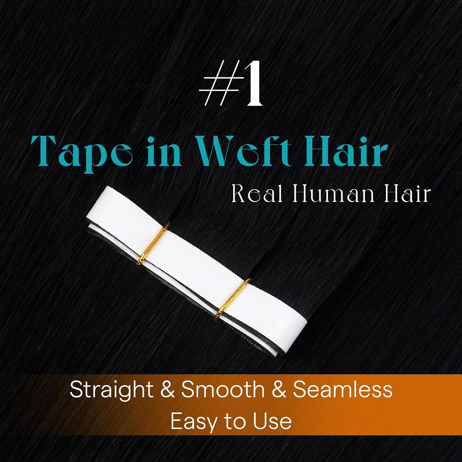 Sunny Hair Tape in Weft Hair Extensions Human Hair 20 inch Weft Tape in Hair Extensions Jet Black Invisible Tape in Hair Extensions Human Hair 50g