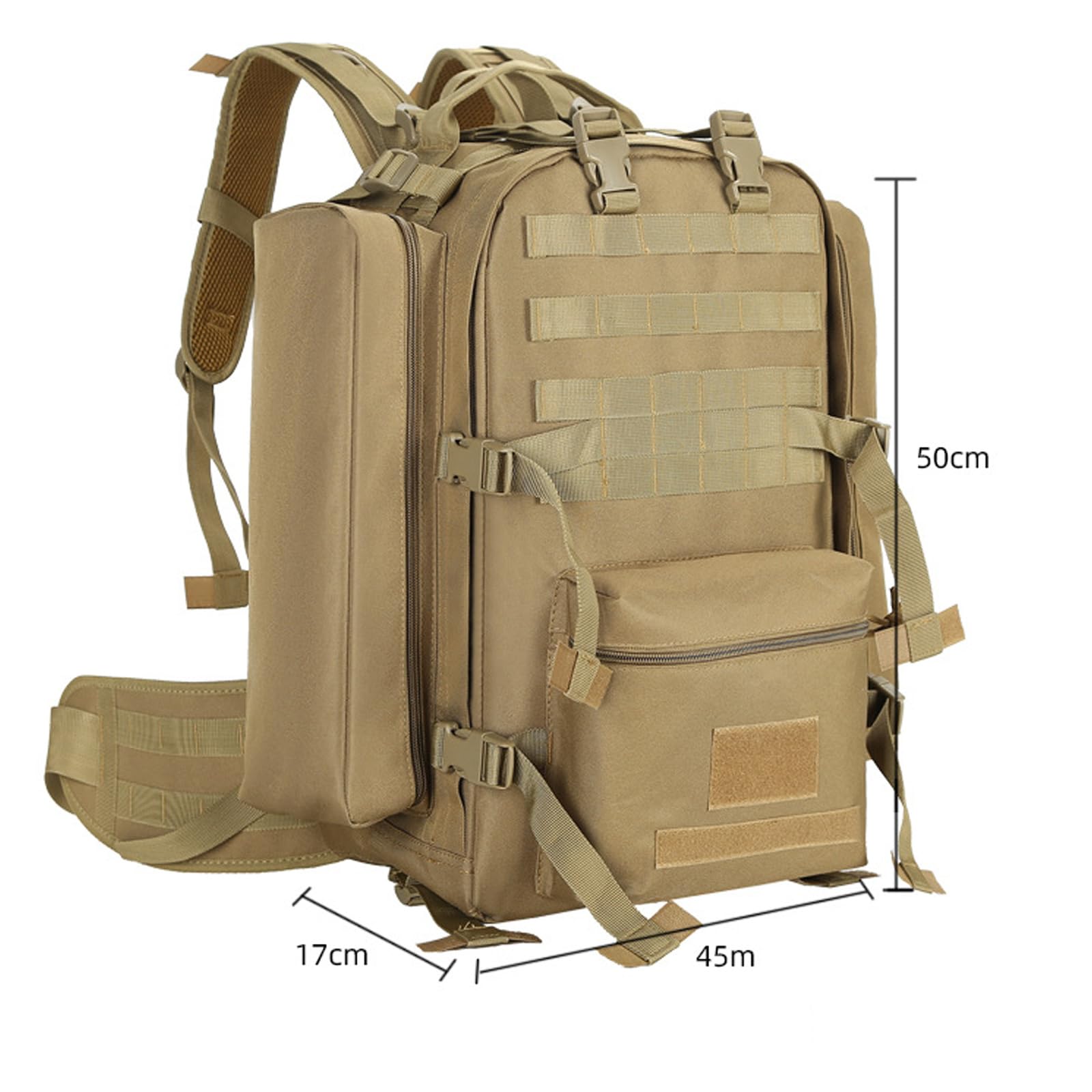 Zaino da Escursionismo e Campeggio Impermeabile, Zaino da Alpinismo da Uomo con Ampia capacità, Design Anti-Pressione, per Escursionismo, Campeggio, Viaggi, Pesca e Caccia