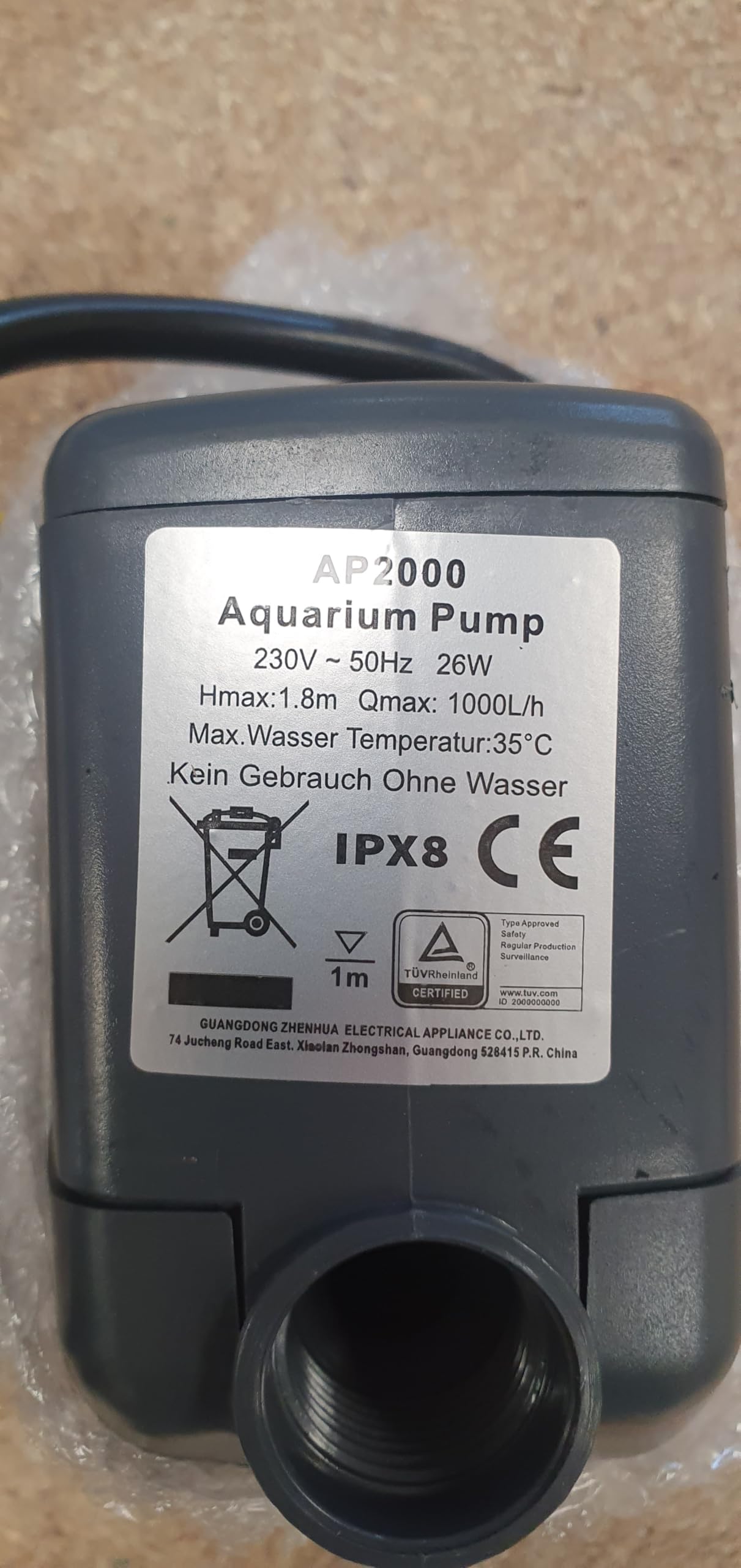 Moteur Pompe Électrique pour Fontaine de lavage Nettoyage