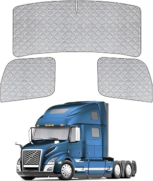3PCS Windshield Sun Shade Customized for Volvo VN/VNL 2002-2026 Front Side