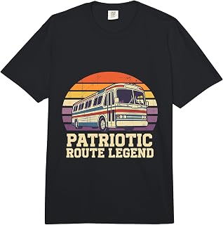 Patriotic Bus Driver – Liberty Transport Art Comfort Colors Adult Heavyweight T-Shirt