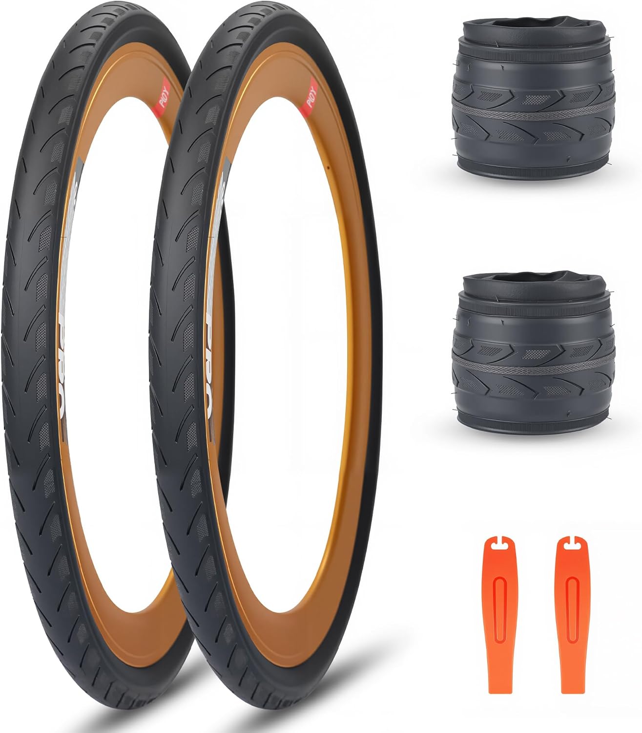 MEGHNA 20 inch Bike Tire Folding Bike Tire 20 x 1 3/8 inch Foldable Tire Replacement Street Tire for Road Racing Fast Rolling for City Bike Freestyle