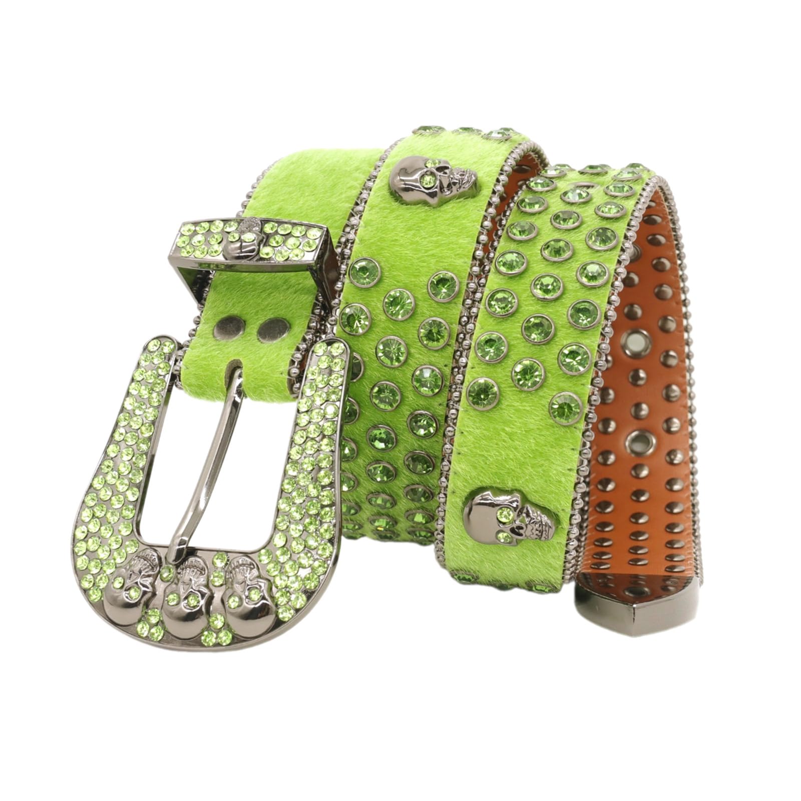 Cinturón ocupado Calavera estética Pantalones de moda de los años 2000 Niñas Cintura Femenina Western PU Cinturón de cadera ajustable