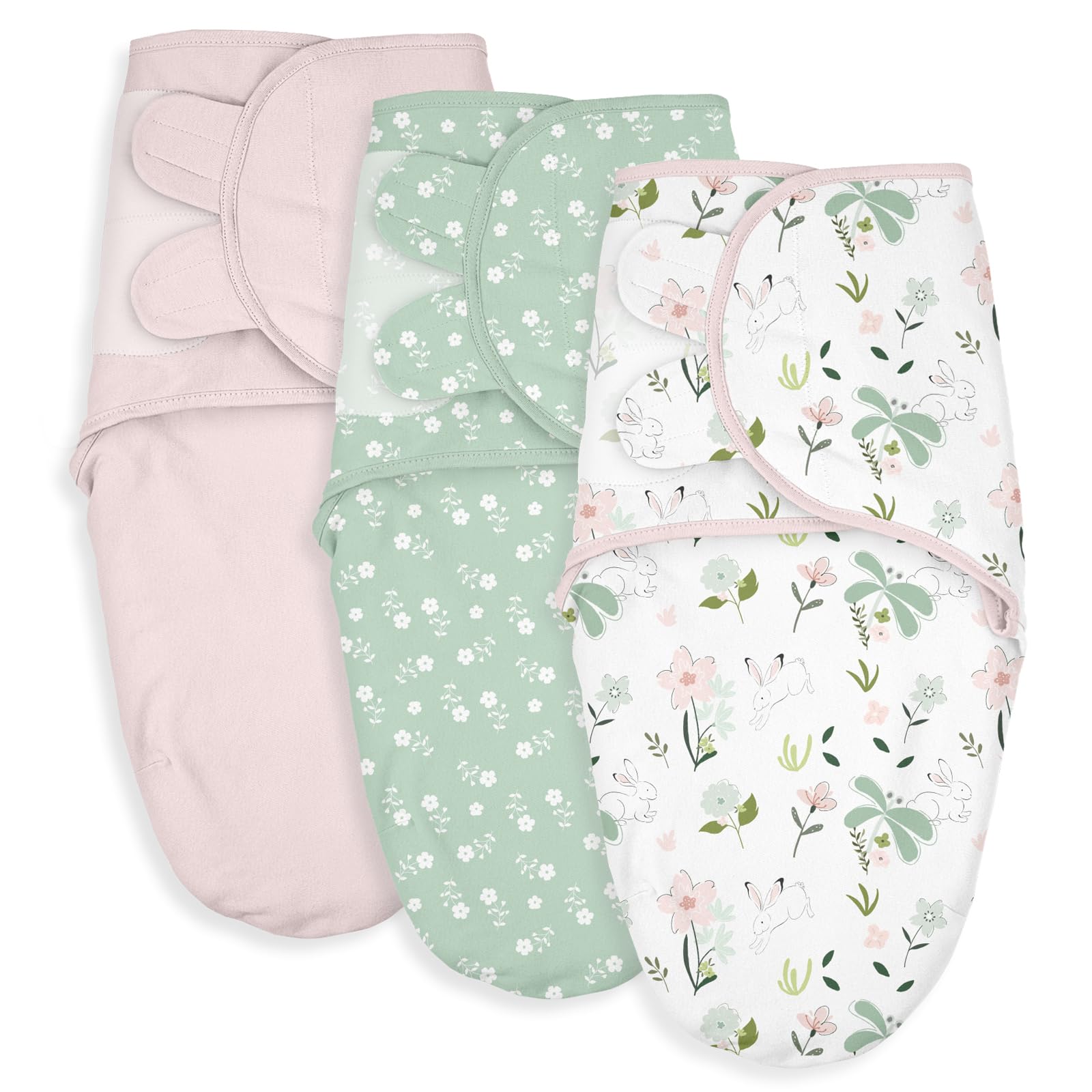 Soarwg Kids Pucksack Baby 0–3 Monate Swaddles Decke Babyschlafsack Pucktuch Neugeborene Wickeltuch Säuglinge Schlafsack, 100% Bio-Baumwolle für Kleinkinder, Unisex, Mädchen und Jungen 3er Pack (Rosa)