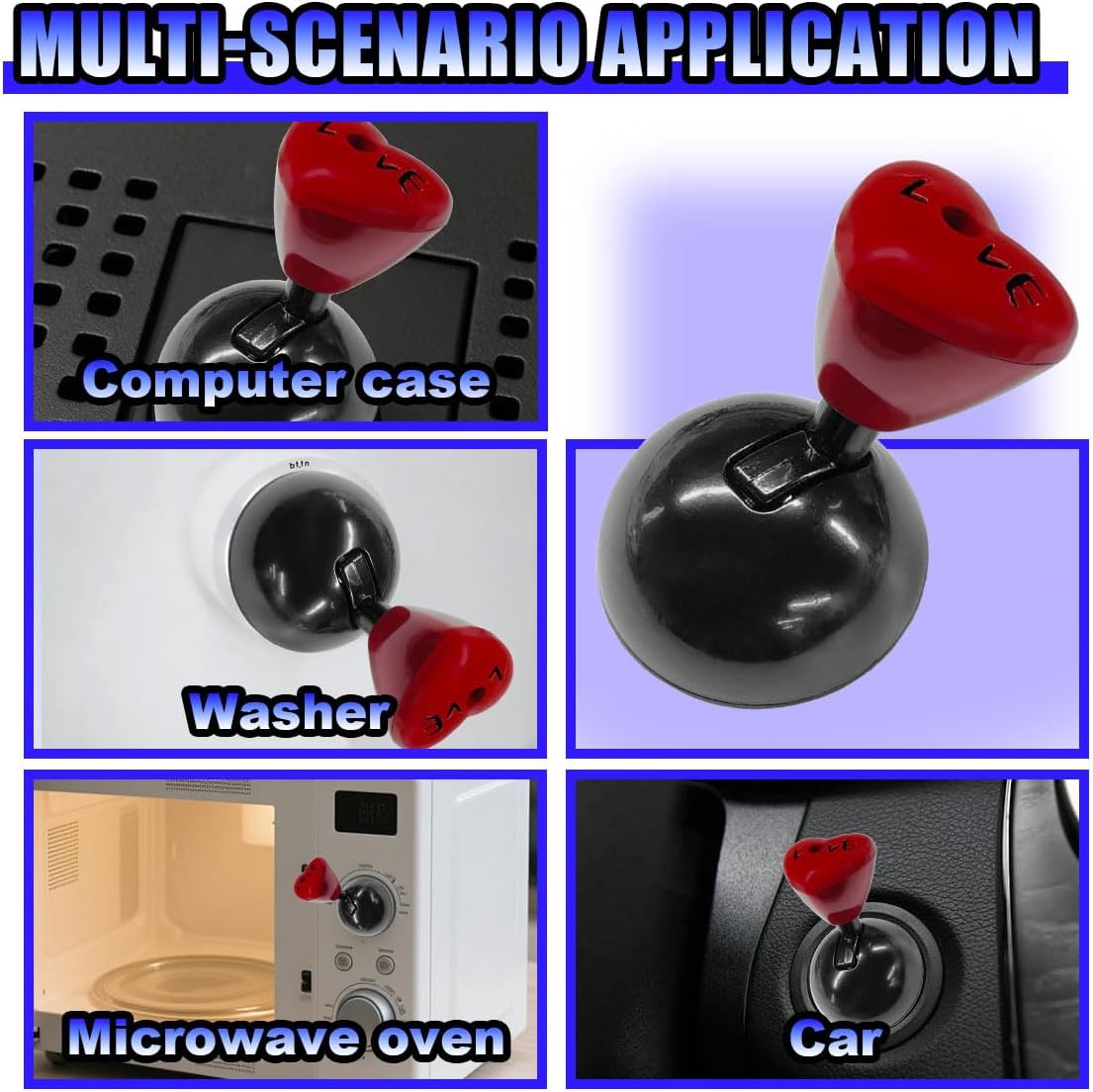 Love Heart Car Push Start Button Cover, Funny Metal Car Push to Start Button Joystick, Universal Engine Ignition Decoration Protector, Cool Vehicle Interior Diffuser Accessory (Heart/Red) image 4