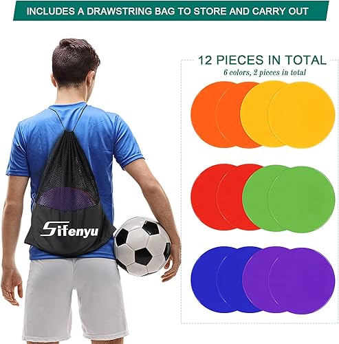 Miniatura 5 de Marcadores de punto de goma de 9 pulgadas, 81624 unidades, conos planos, marcadores de agilidad antideslizantes, puntos de polietileno para