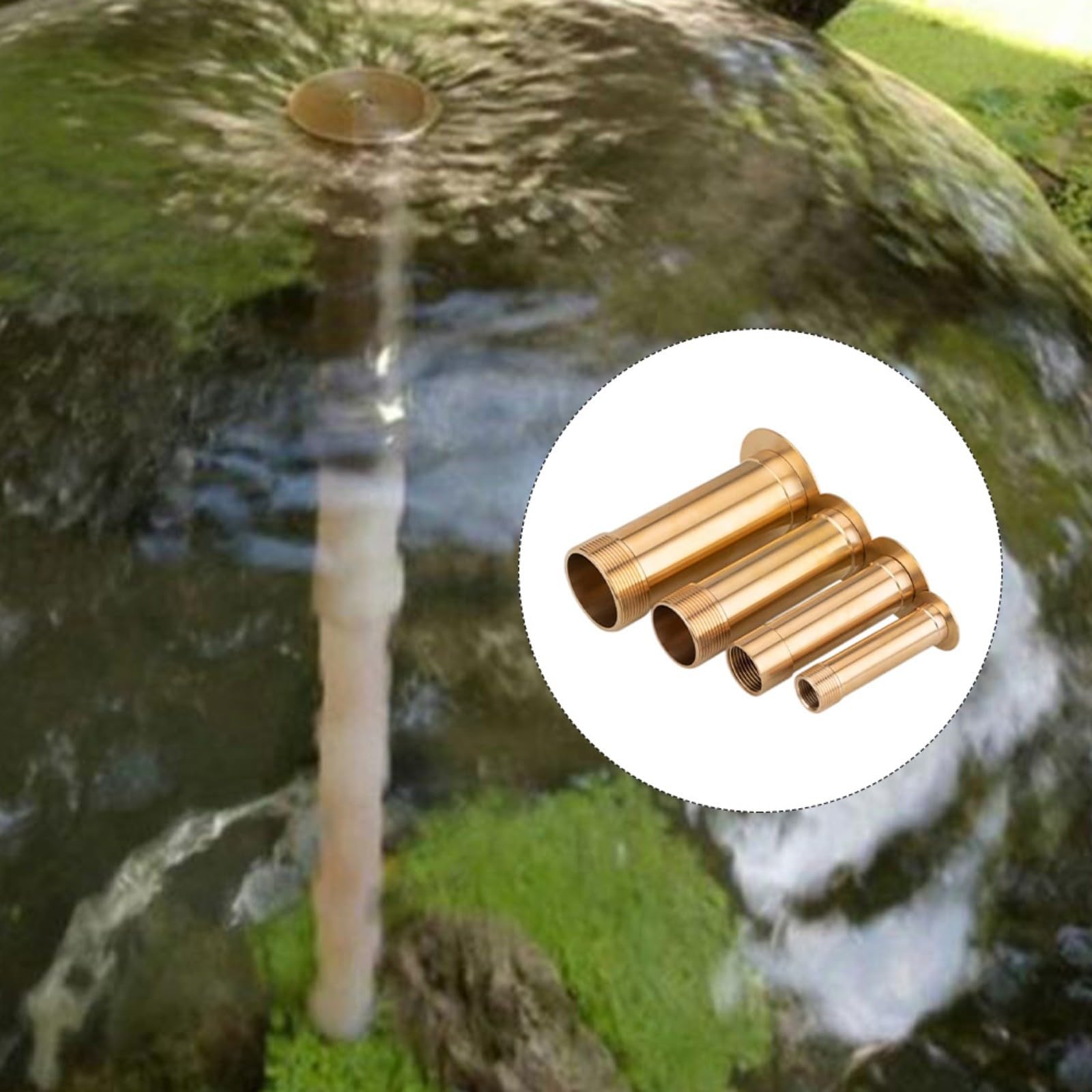 Spruzzatore a spruzzo d'acqua a fungo ugello a fontana in ottone per laghetto da giardino (5,1 cm)