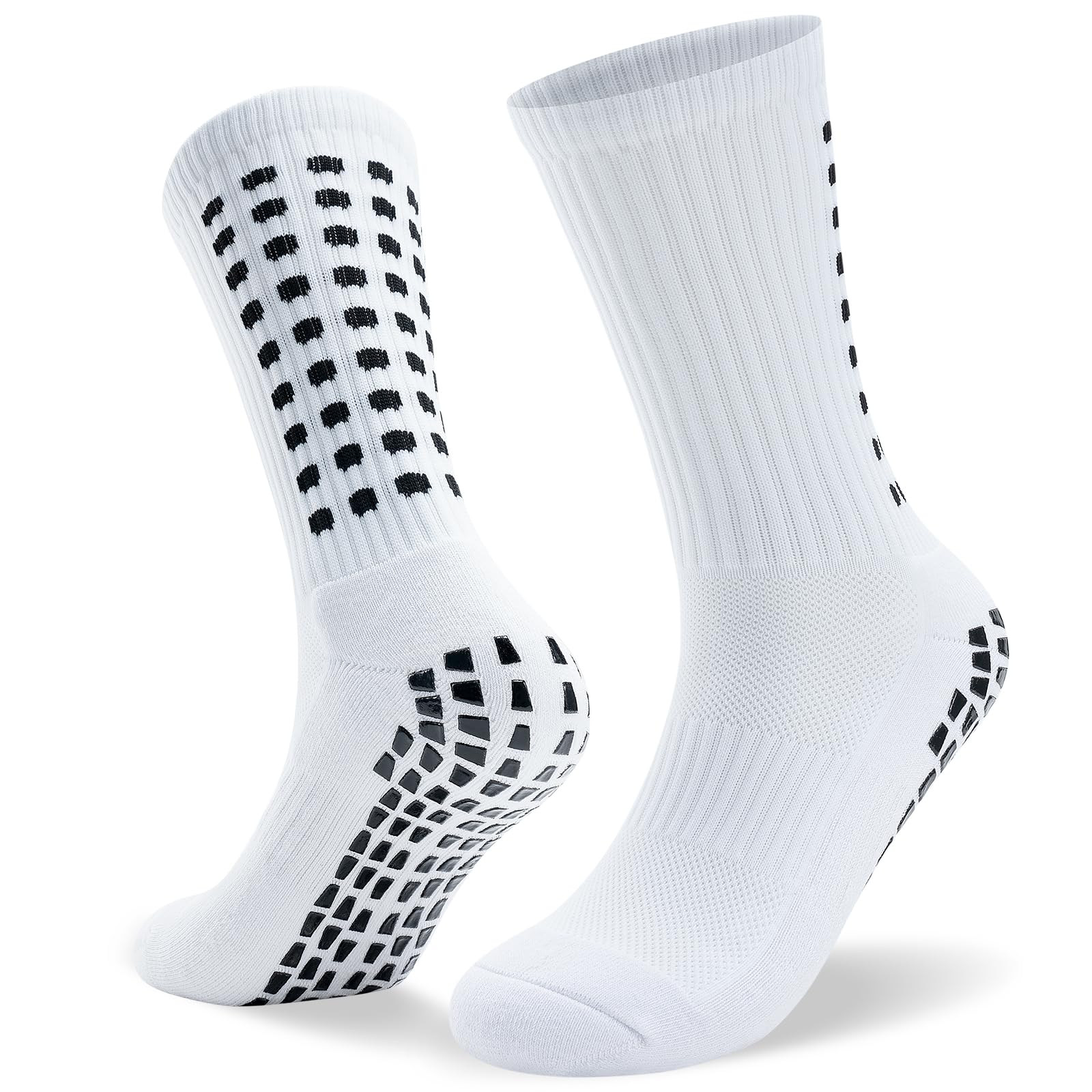 TANSTC Calcetines Antideslizantes Futbol, Elásticos Calcetines Deporte Running Hombre Mujer, Algodón Calcetines De Compresión Para Ciclismo Baloncesto Correr Yoga Escalada Maratones, 1/3 Pares 39-46