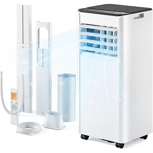 EUHOMY Portable Air Conditioners 8,000 BTU, Cools Up to 350 Sq.Ft, 4-in-1 Portable AC Unit with Cool, Fan, Dehumidifier Sleep Modes, 24H Timer, Remote, Window Installation Kit for Bedroom Living Room