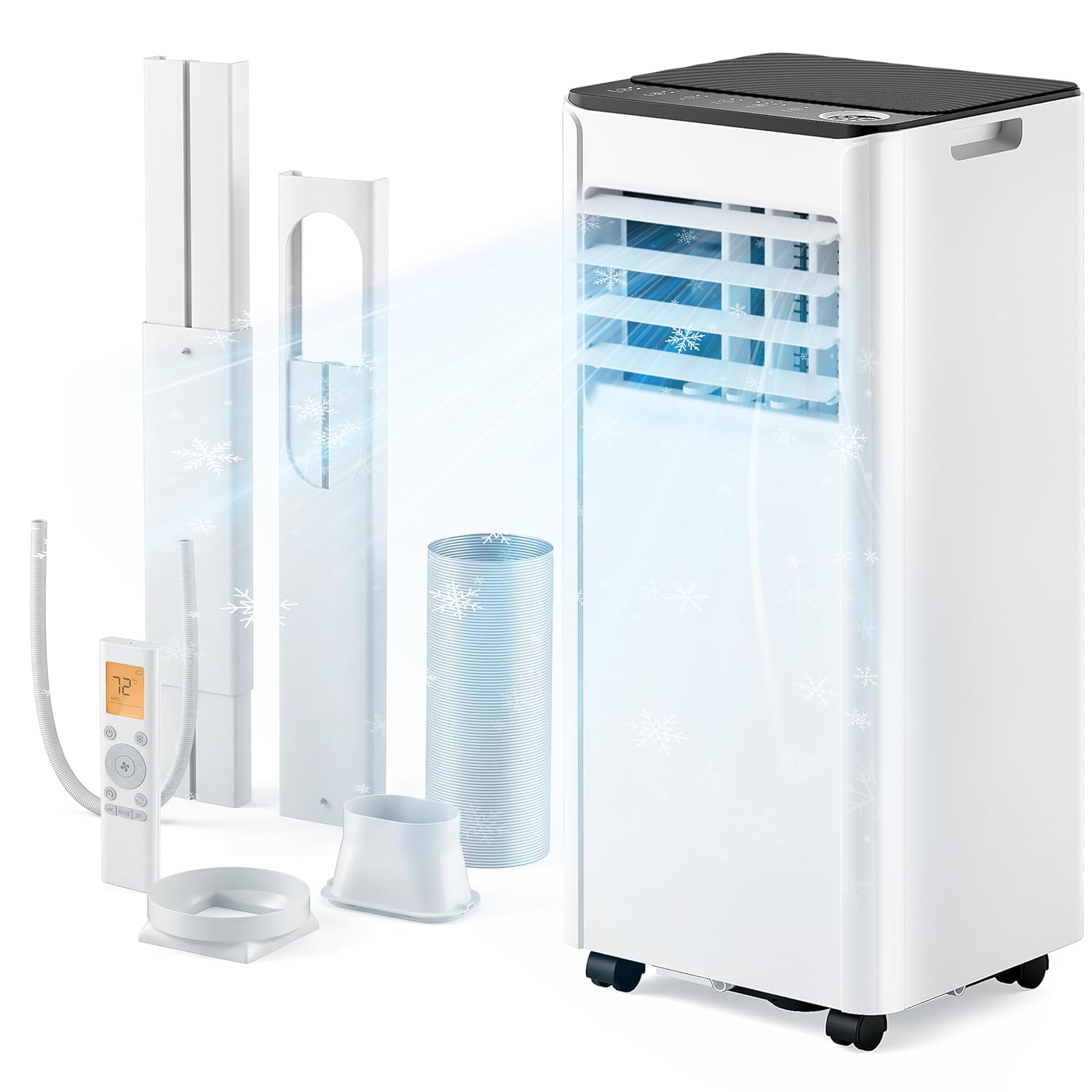 EUHOMY Portable Air Conditioners 8 000 BTU Cools Up to 350 Sq Ft 4-in-1 Portable AC Unit with