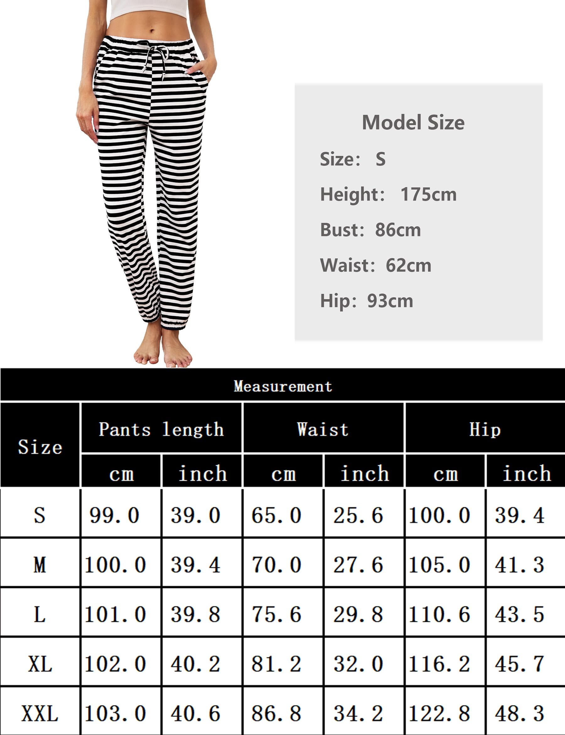 Marvmys Pantalon De Pyjama Femme Coton Bas De Pyjama Long D'intérieur Décontracté Vêtements De Nuit Loungewear Pants Avec Poche