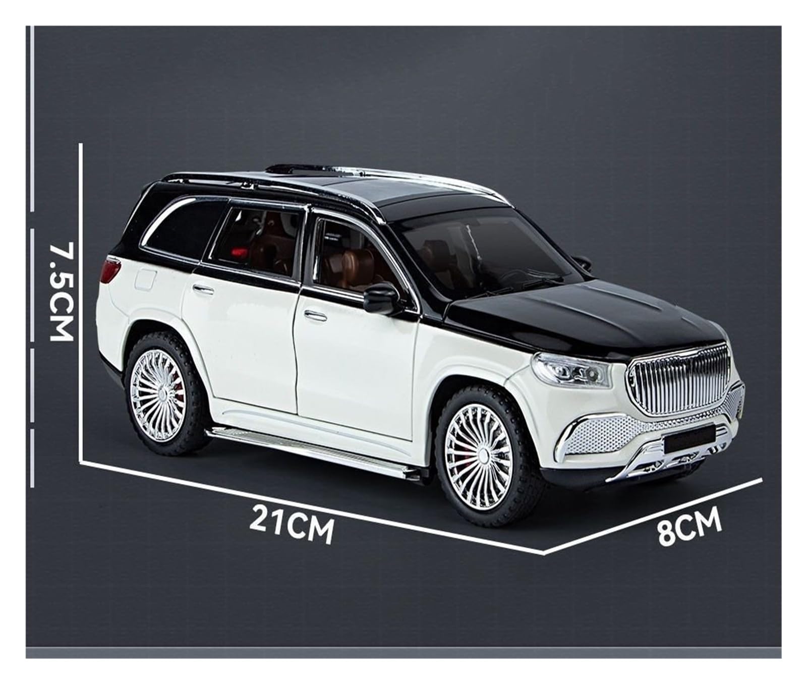 Automodello Modellini Diecast 1:24 Per Maybach GLS600 Modellino Auto In Lega Pressofusa Oggetto Da Collezione Per Hobbisti Modello Auto(D'argento)