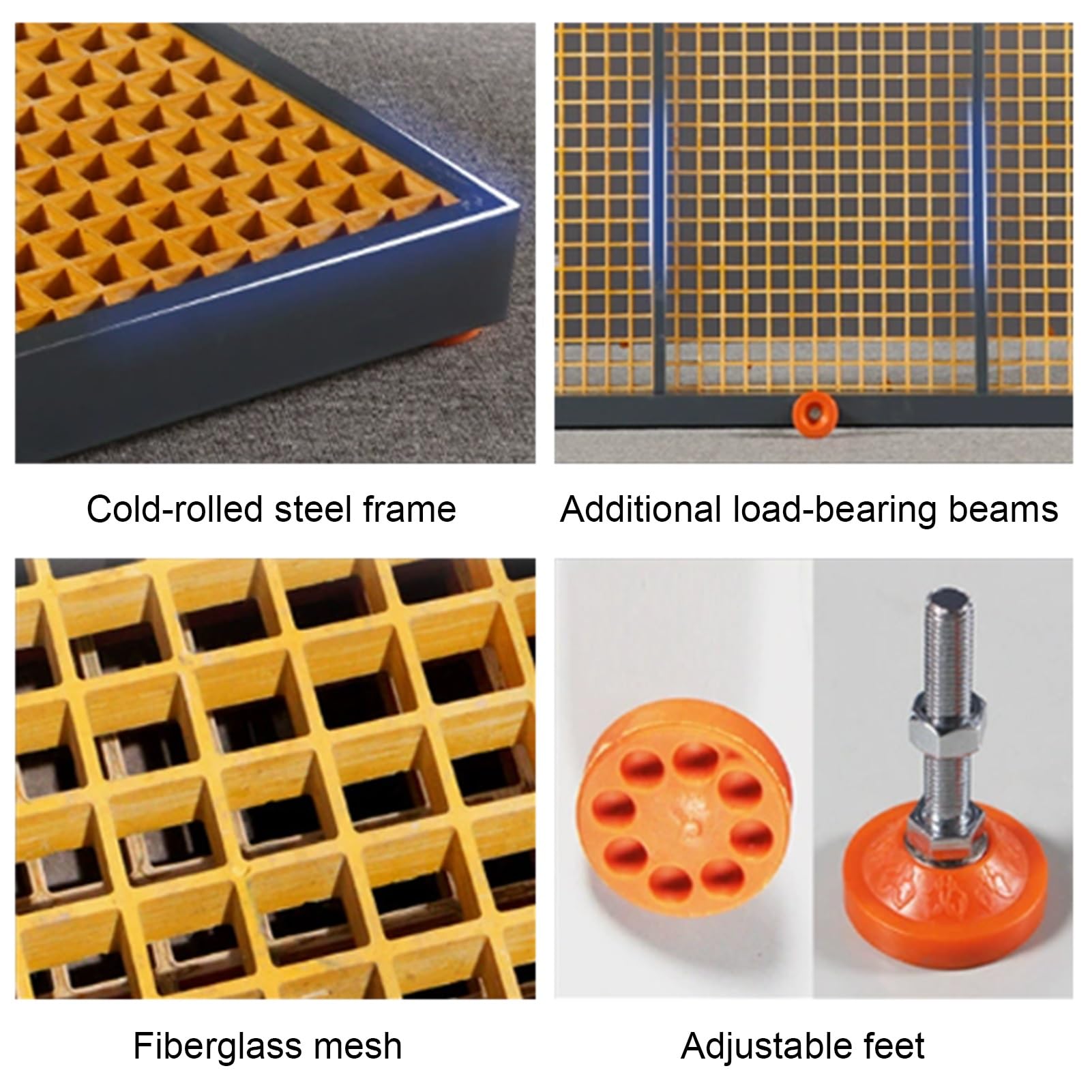 Pallet resistente con scarico – Griglia rimovibile da officina per il contenimento a tenuta stagna, ideale per patio, portico e capannone