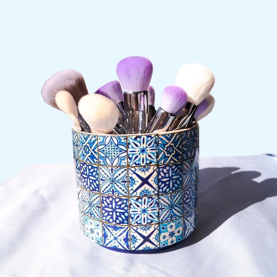 BLEND IT - Pędzel do makijażu I Cheek Blush PRO 135 pędzel do różu I mieszanka syntetycznych włosów i koziego włosia I drewniany uchwyt I mosiężna nasadka I trwały I Violet Sunset