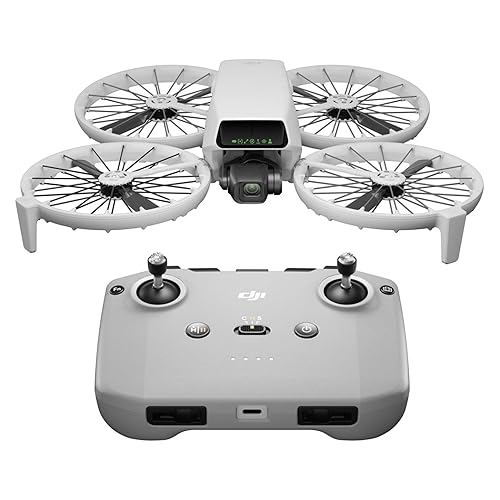 DJI Flip (RC-N3), Drone con cámara 4K UHD para adultos, menos de 249 g, estabilización de 3 ejes, transmisión de video de 44000 pies/13 km, despegue en la palma, retorno automático, tiempo de vuelo de 31 minutos, vuelo inteligente