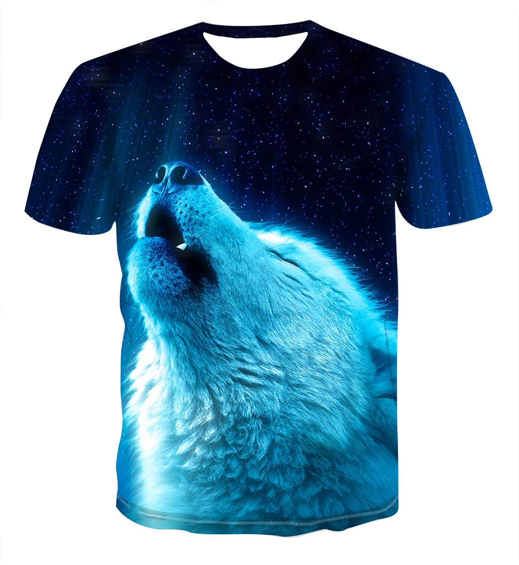 GenuxuryFashion Mens 3D Digital Printed Cat Design Pattern T-Shirts Top Tees