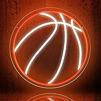 KENFARI Basketball Neon Sign 12.6x12.6in LED Wall Decor - USB Powered Dimmable Light for Bedroom, Game Room, Boys Sports Decor
