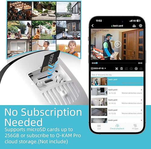 Miniatura 7 de Cámaras de seguridad inalámbricas para exteriores cámara alimentada por batería 2K para seguridad en el hogar con IP65 almacenamiento en nube SD sin