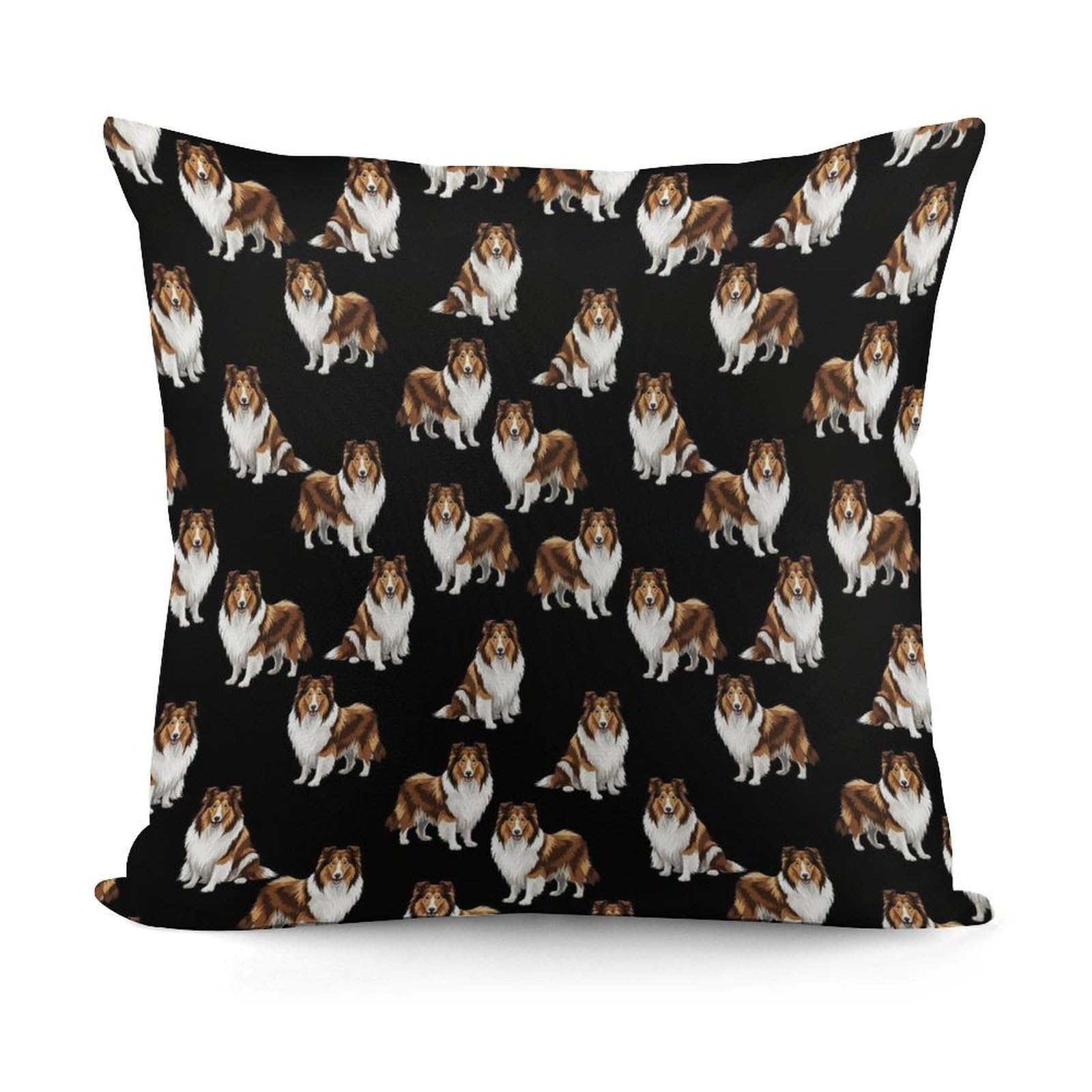 Smazdfxx Picture(204) All Seasons Decorative Throw Soft Comfort Rough Collie Dog Pillow Covers For Living Room Couch Bed Sofa