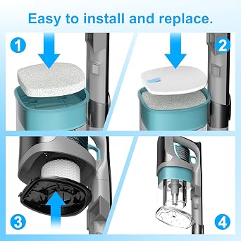 IX141 Filters Fit for Shark IX141 IX140 IZ140 IX142 IZ140C IZ142 UZ145 IZ141C IX141H WZ140 WZ250 Stick Vacuum, Replace Part 616FJ140 & 617FJ140, 2 Pack Filter 4 Pack Foam & Felt Filter Kit