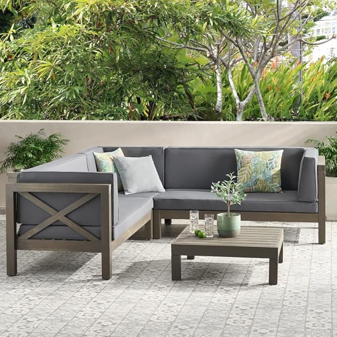 GADWAL FURNITURE Solid Sheesham Wood L Shape Sofa Set 5 Seater Wooden