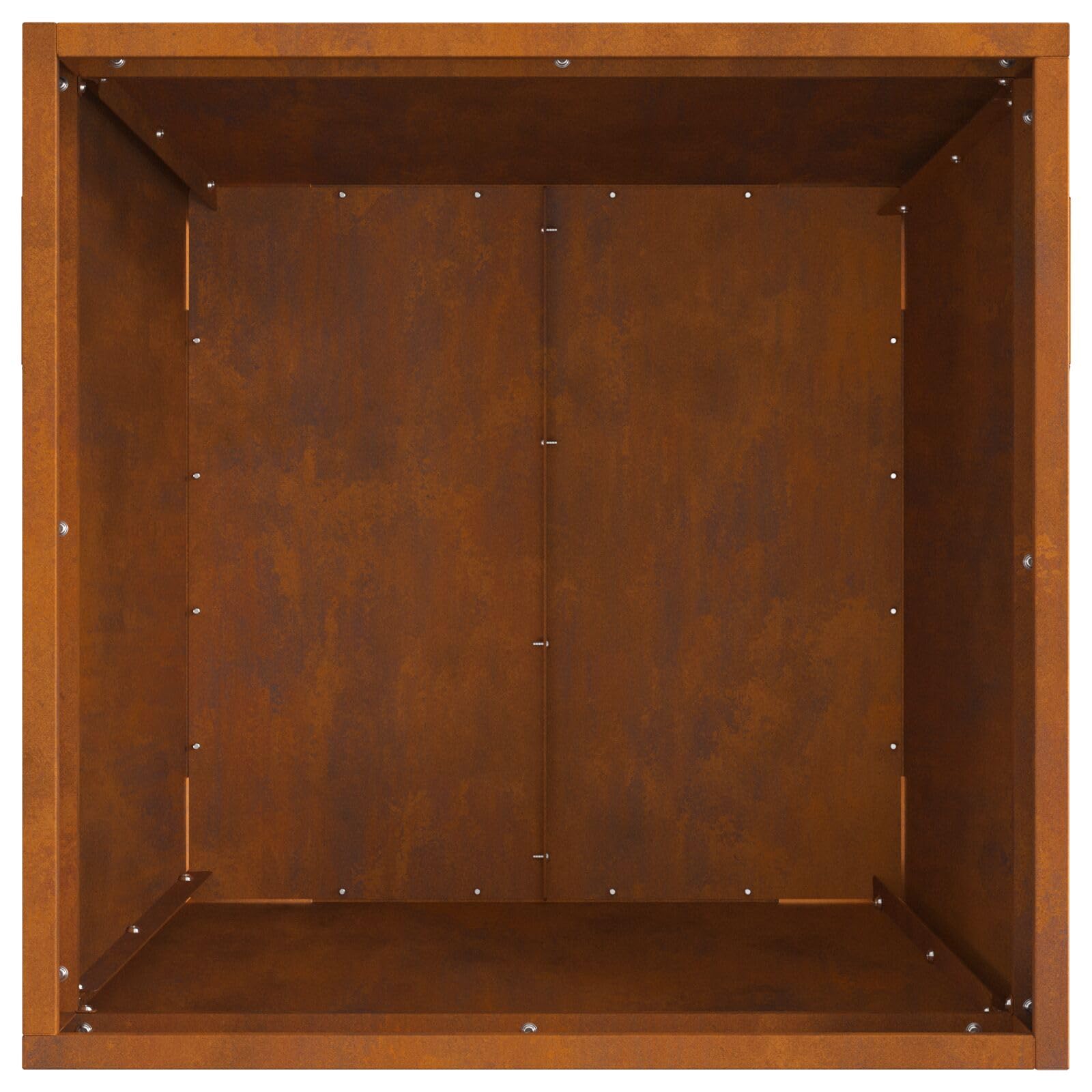 Homgoday Brasero Exterior Jardin Grande,Estufa al Aire Libre para Camping Cuenco para Hogueras Fogata Cuadrada 50x50x30 cm de Acero Resistente al Clima