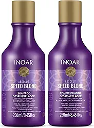 Inoar, Speed Blond Kit Duo – Shampoo e Condicionador Matizador com Óleo de Argan, Azuleno e Ativos Vegetais para Cabelos Loiros e Grisalhos - 250ml