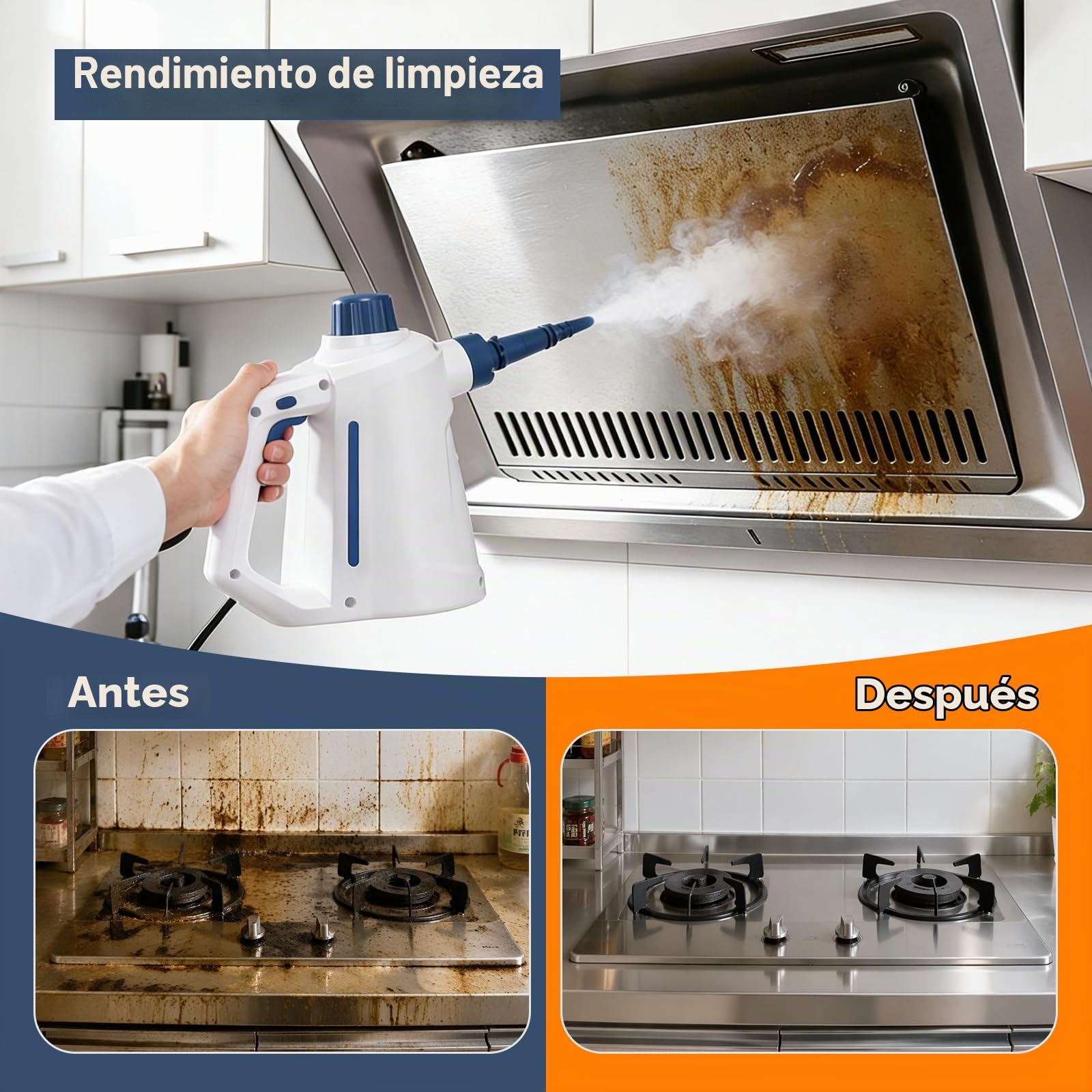 Limpiador a Vapor 3 Bares 110°C sin Químicos para Juntas y Cal