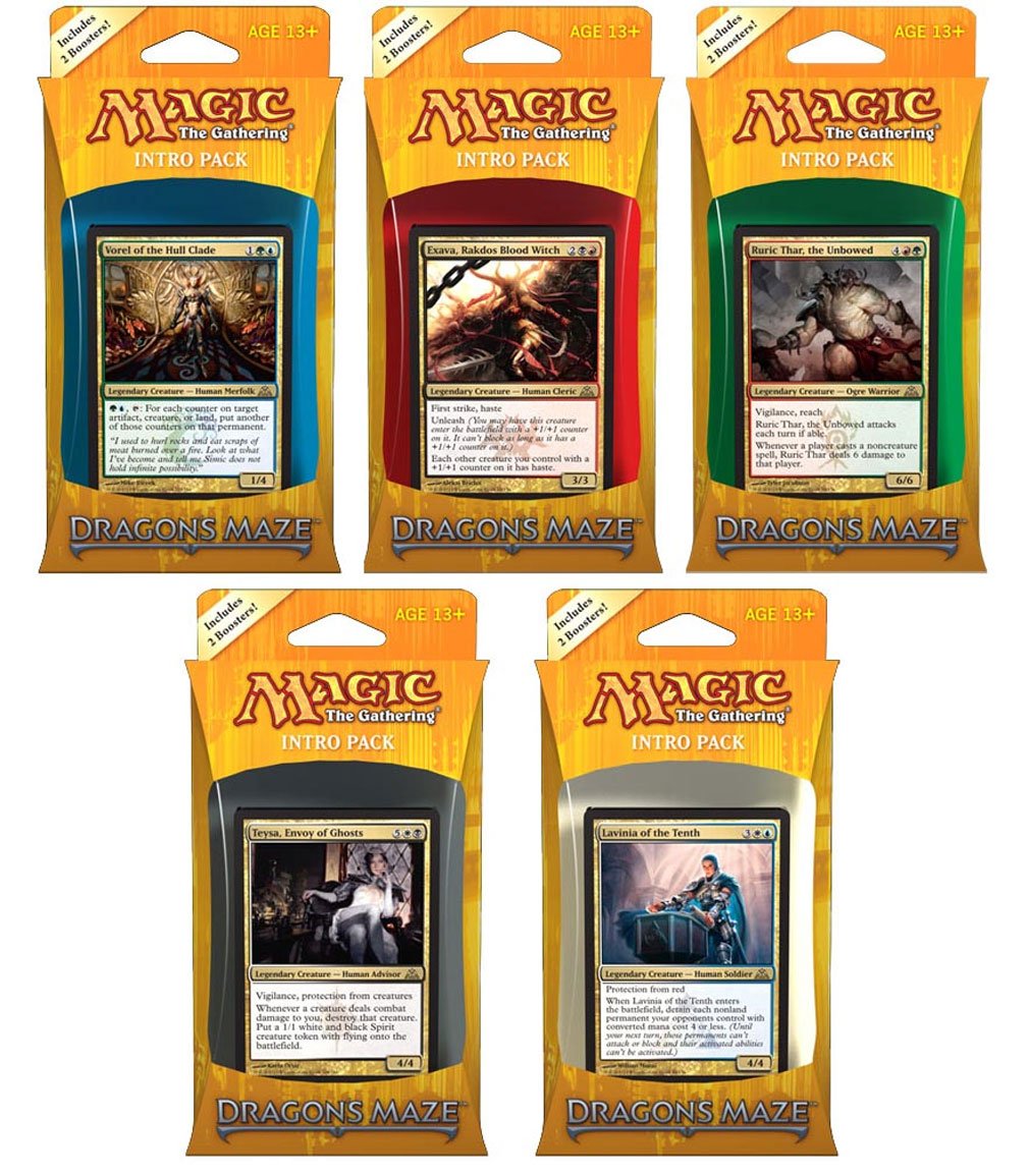 Amazon.com: M:TG Dragon's Maze Set of 5 Intro Packs : Toys & Games