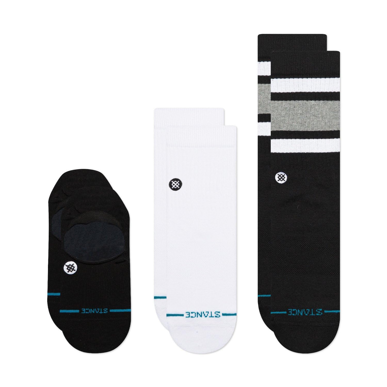 Chaussettes Stance Icon lot de 3 noir blanc mi-mollet Large - 2