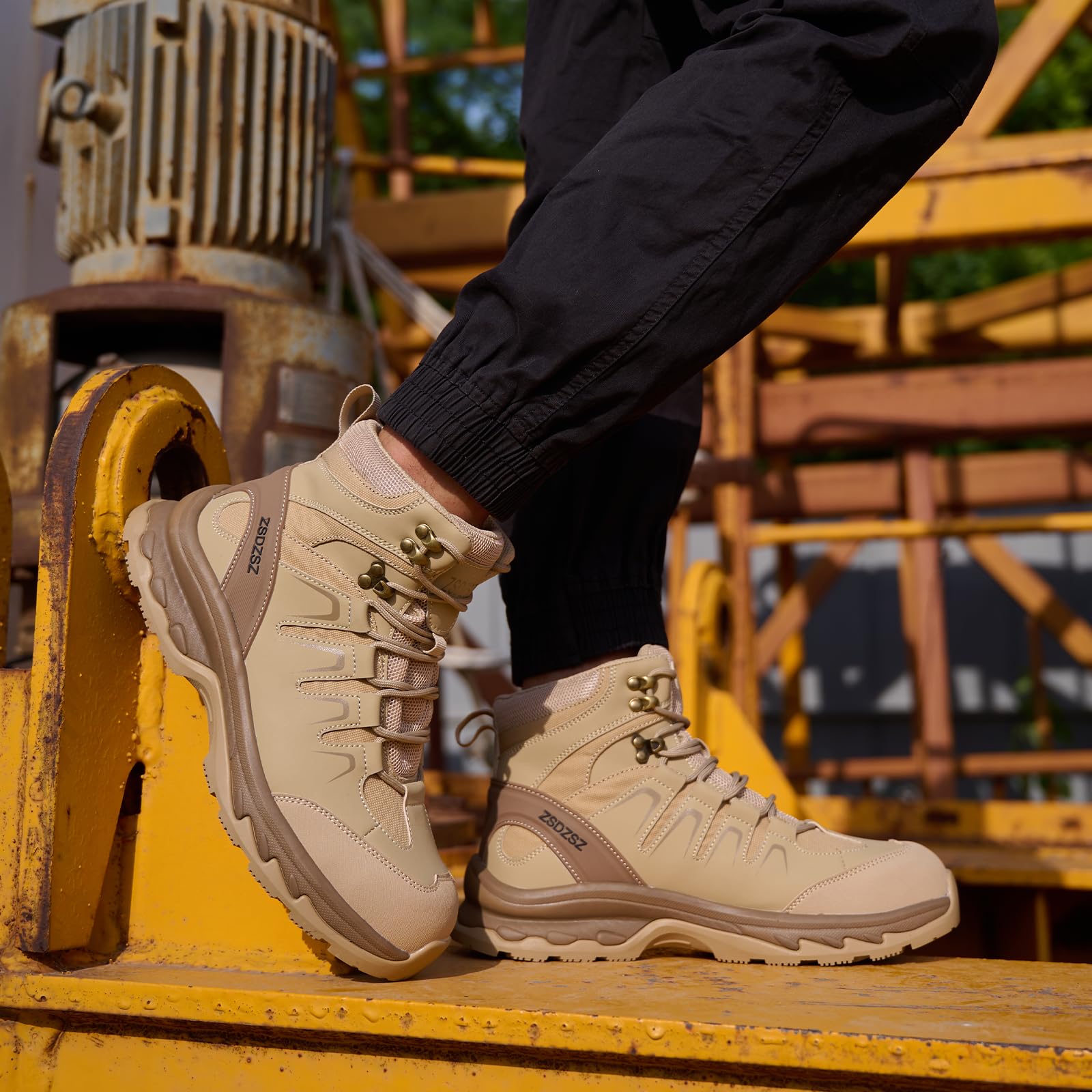 Zapatos de seguridad para hombre y mujer, botas de trabajo ligeras con