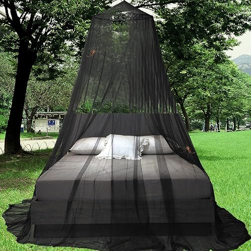 Miniatura 2 de Mengersi Elegante mosquitera para cama con dosel, para colgar en la cama, para cama individual, matrimonial, queen, king, toldo de campamento para