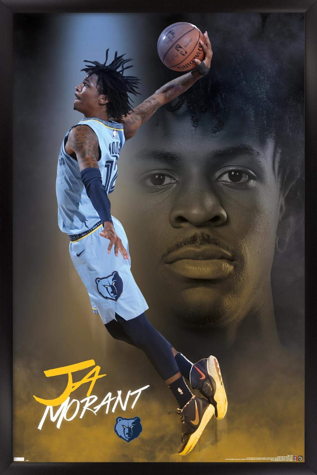 Trends International NBA Memphis Grizzlies-Ja Morant 20 Wall Poster, 22.375 in x 34 in, Black Framed Version