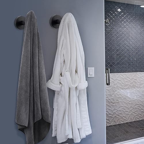 Miniatura 10 de NearMoon Ganchos para toallas de baño, soporte para bata de acero inoxidable 304, gancho resistente para baño, sala de estar, hotel, cocina, garaje,