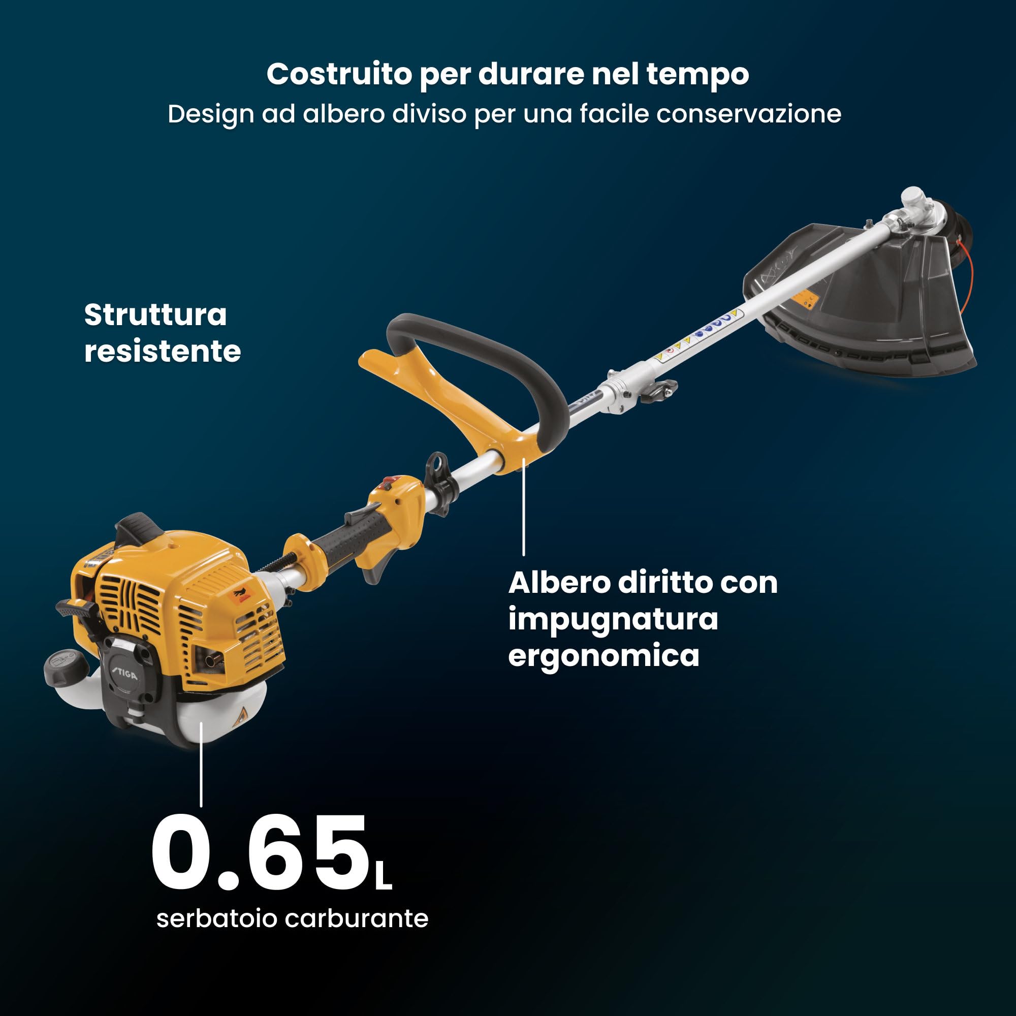 STIGA BC 330 A Decespugliatore A Scoppio, 25,4 cc, 43 cm – Testina Tap&Go e Lama 3T – Rifinitura Prato e Taglio Sterpaglie