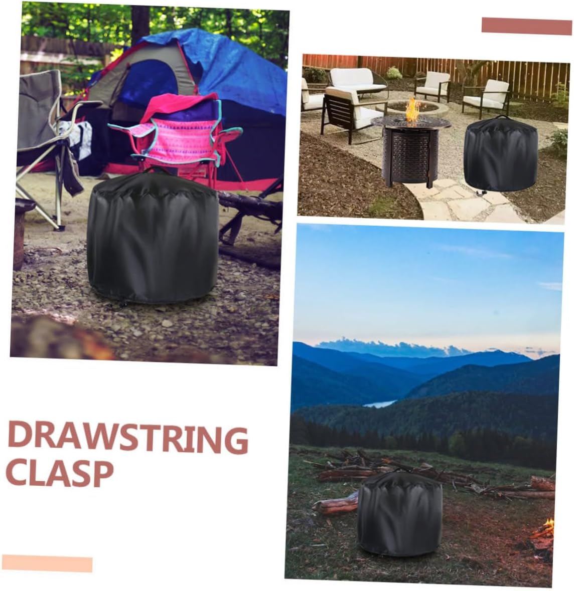 Water-resistant Bbq Fire Stove Cover Outdoor Fire Pit Cover Round Weatherproof Easy to Use Clean
